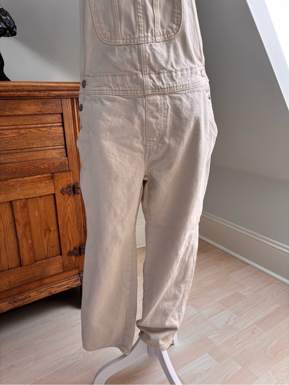Old Navy Cream Denim Overalls 🤍 - Picture 4 of 8